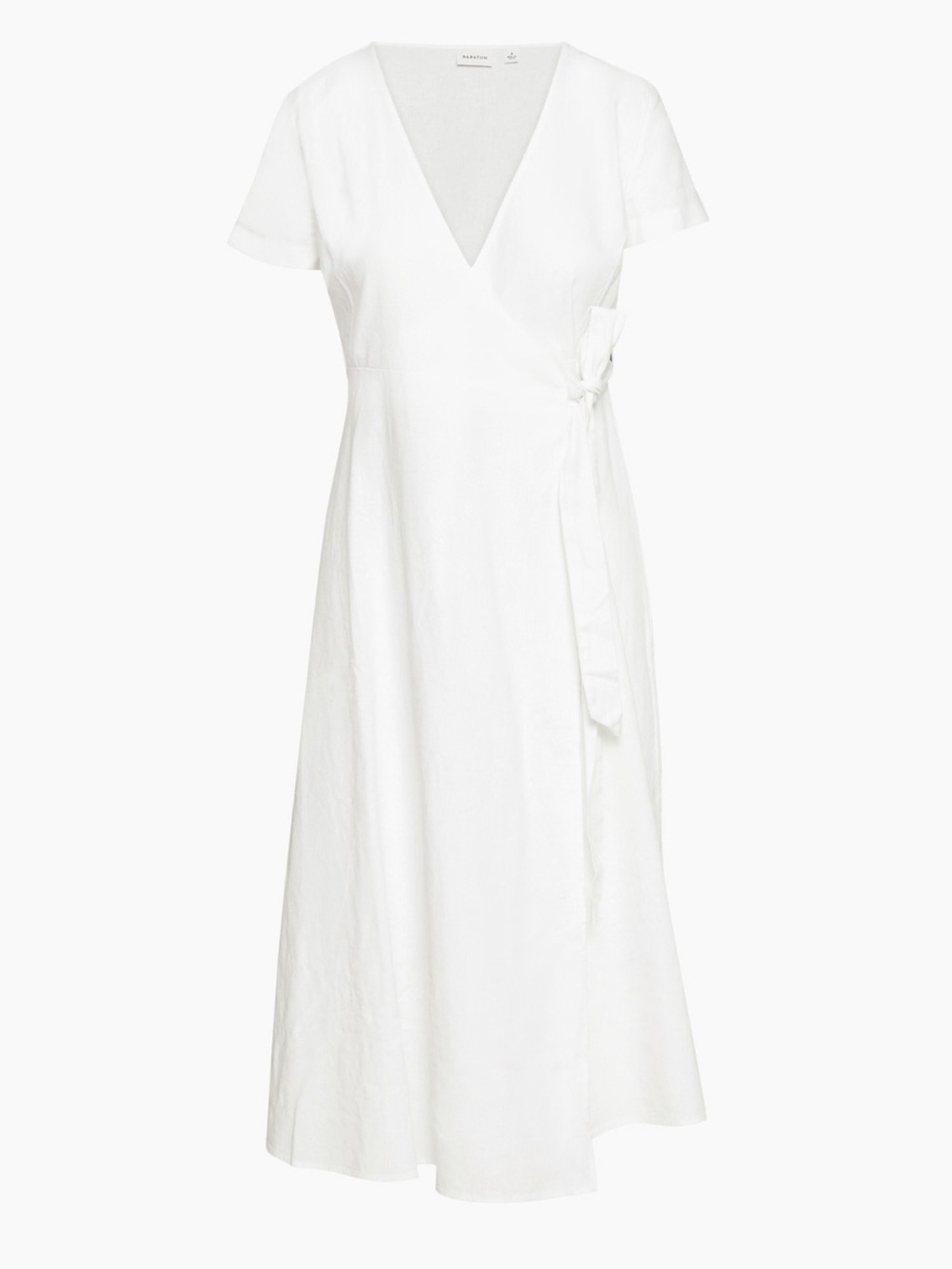 Aritzia Linen Wrap Midi Dress - White - Picture 2 of 11